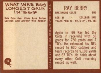 1967 Philadelphia #14 Ray Berry Back