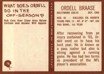 1967 Philadelphia #16 Ordell Braase Back