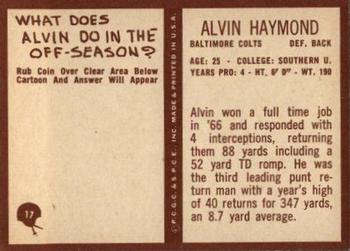 1967 Philadelphia #17 Alvin Haymond Back