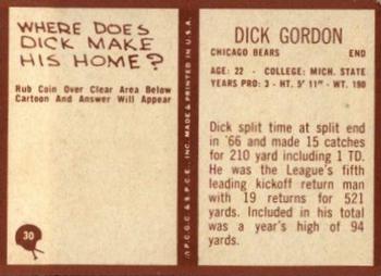1967 Philadelphia #30 Dick Gordon Back