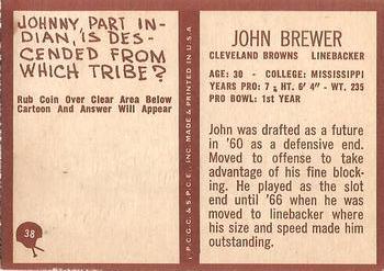 1967 Philadelphia #38 John Brewer Back