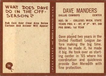 1967 Philadelphia #56 Dave Manders Back