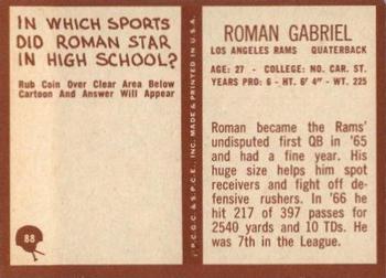 1967 Philadelphia #88 Roman Gabriel Back