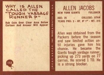 1967 Philadelphia #112 Allen Jacobs Back