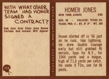 1967 Philadelphia #113 Homer Jones Back