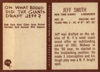 1967 Philadelphia #118 Jeff Smith Back