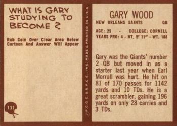 1967 Philadelphia #131 Gary Wood Back