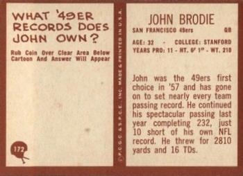 1967 Philadelphia #172 John Brodie Back