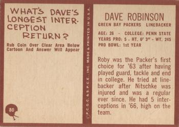 1967 Philadelphia #80 Dave Robinson Back
