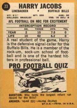 1967 Topps #23 Harry Jacobs Back