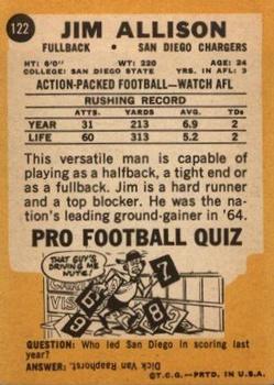 1967 Topps #122 Jim Allison Back