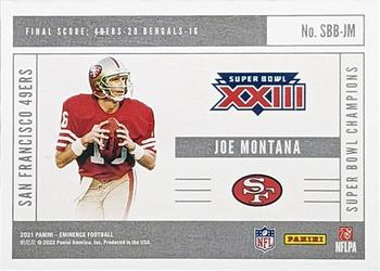 2021 Panini Eminence - Super Bowl Champions Platinum Bar #SBB-JM Joe Montana Back