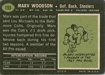 1969 Topps #155 Marv Woodson Back