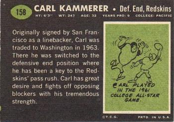 1969 Topps #158 Carl Kammerer Back