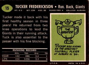 1969 Topps #15 Tucker Frederickson Back