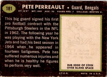 1969 Topps #181 Pete Perreault Back