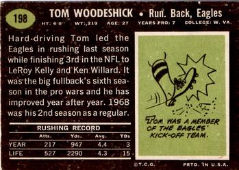 1969 Topps #198 Tom Woodeshick Back