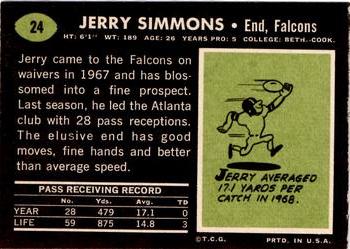 1969 Topps #24 Jerry Simmons Back