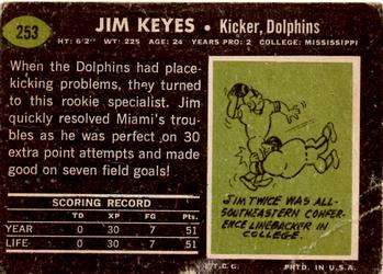 1969 Topps #253 Jim Keyes Back