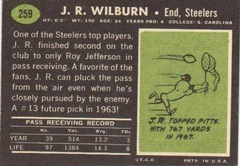 1969 Topps #259 J.R. Wilburn Back