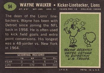 1969 Topps #54 Wayne Walker Back