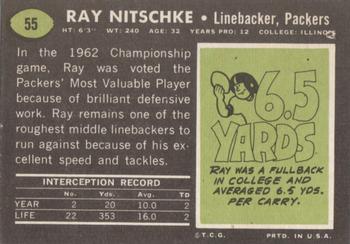 1969 Topps #55 Ray Nitschke Back