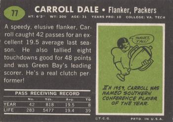 1969 Topps #77 Carroll Dale Back