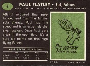 1969 Topps #2 Paul Flatley Back