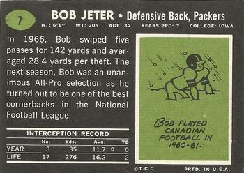 1969 Topps #7 Bob Jeter Back