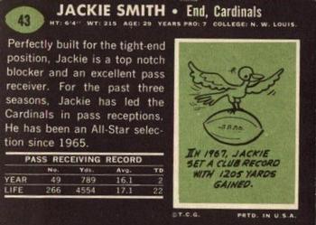 1969 Topps #43 Jackie Smith Back