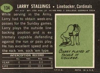 1969 Topps #134 Larry Stallings Back