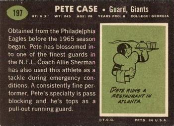 1969 Topps #197 Pete Case Back