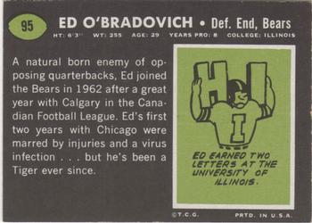 1969 Topps #95 Ed O'Bradovich Back