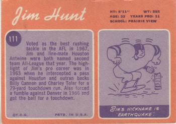 1970 Topps #111 Jim Hunt Back