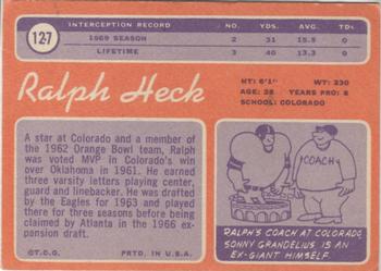 1970 Topps #127 Ralph Heck Back