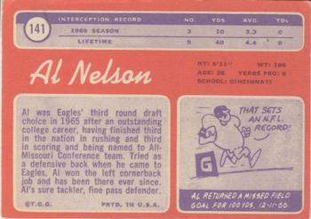 1970 Topps #141 Al Nelson Back