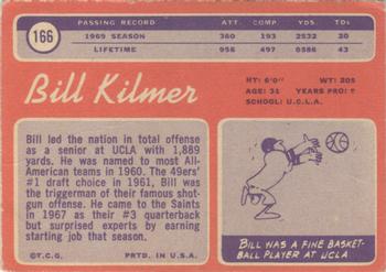 1970 Topps #166 Bill Kilmer Back