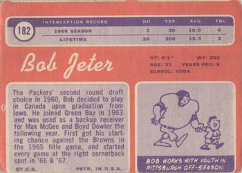 1970 Topps #182 Bob Jeter Back