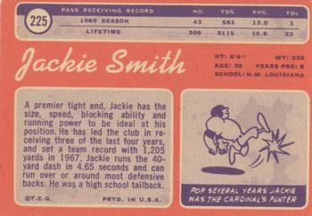 1970 Topps #225 Jackie Smith Back