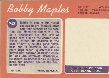 1970 Topps #248 Bobby Maples Back