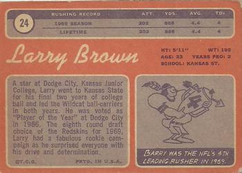 1970 Topps #24 Larry Brown Back