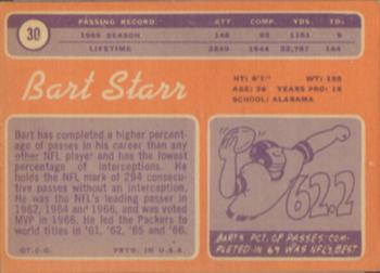 1970 Topps #30 Bart Starr Back
