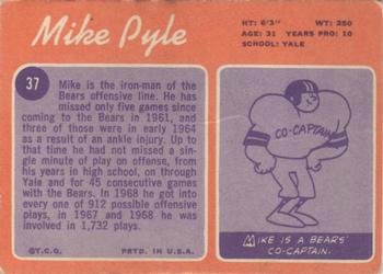1970 Topps #37 Mike Pyle Back