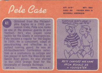 1970 Topps #41 Pete Case Back