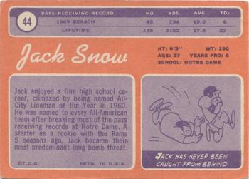 1970 Topps #44 Jack Snow Back