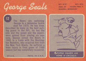 1970 Topps #12 George Seals Back