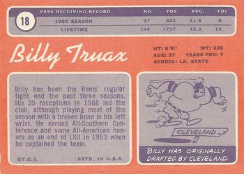 1970 Topps #18 Billy Truax Back