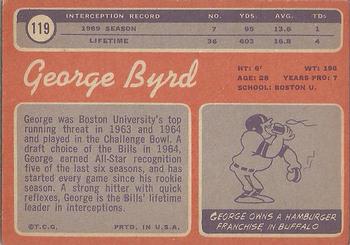 1970 Topps #119 George Byrd Back