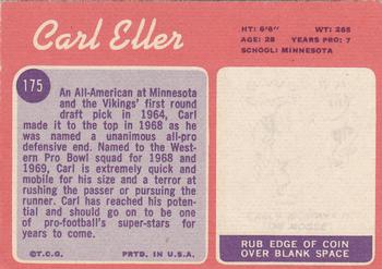 1970 Topps #175 Carl Eller Back