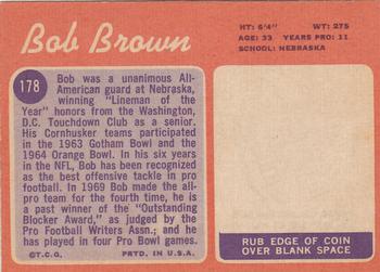 1970 Topps #178 Bob Brown Back